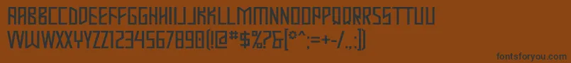 フォントMastod – 黒い文字が茶色の背景にあります