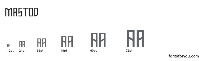 Размеры шрифта Mastod