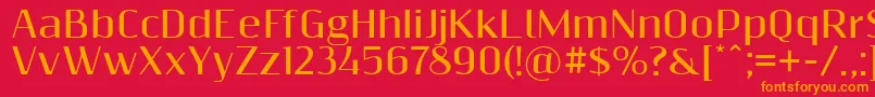 フォントResagnictobold – 赤い背景にオレンジの文字