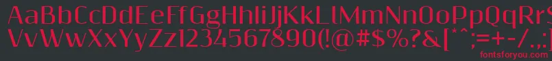 Resagnictobold-Schriftart – Rote Schriften auf schwarzem Hintergrund
