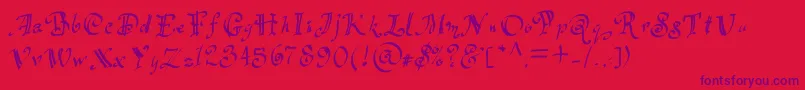 Flocked2 Font – Purple Fonts on Red Background