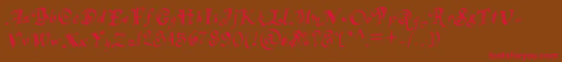 Flocked2-Schriftart – Rote Schriften auf braunem Hintergrund