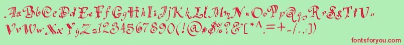 Flocked2 Font – Red Fonts on Green Background
