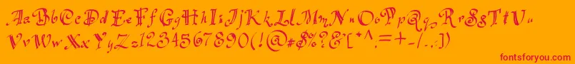 Flocked2 Font – Red Fonts on Orange Background