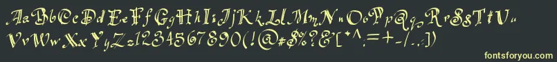 Flocked2 Font – Yellow Fonts on Black Background