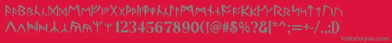 UltimaRunes Font – Gray Fonts on Red Background