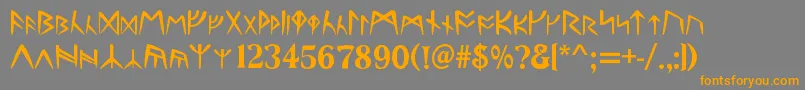 UltimaRunes Font – Orange Fonts on Gray Background