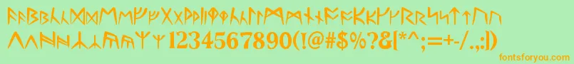 UltimaRunes Font – Orange Fonts on Green Background