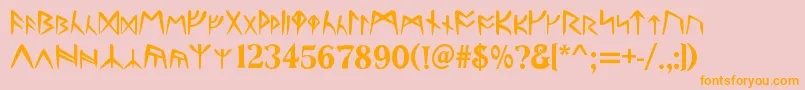 UltimaRunes Font – Orange Fonts on Pink Background