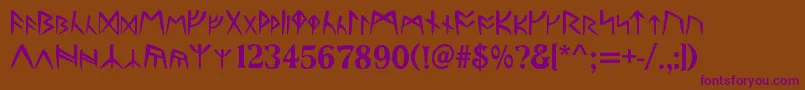 UltimaRunes Font – Purple Fonts on Brown Background