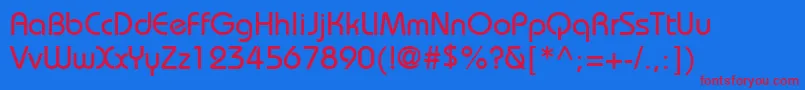 Шрифт ItcBauhausLtMedium – красные шрифты на синем фоне