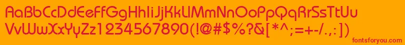 フォントItcBauhausLtMedium – オレンジの背景に赤い文字