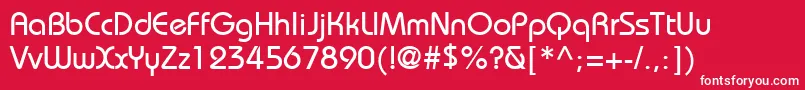 Fonte ItcBauhausLtMedium – fontes brancas em um fundo vermelho