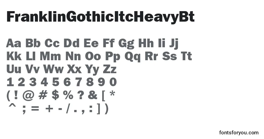 Czcionka FranklinGothicItcHeavyBt – alfabet, cyfry, specjalne znaki