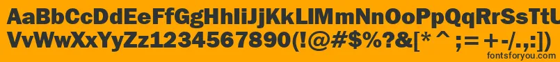 FranklinGothicItcHeavyBt-Schriftart – Schwarze Schriften auf orangefarbenem Hintergrund