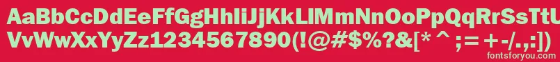 FranklinGothicItcHeavyBt Font – Green Fonts on Red Background