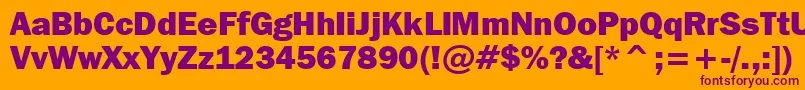 FranklinGothicItcHeavyBt Font – Purple Fonts on Orange Background