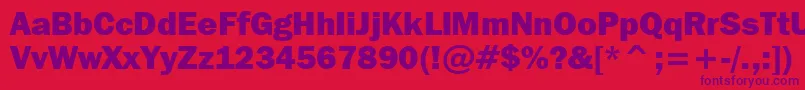 FranklinGothicItcHeavyBt Font – Purple Fonts on Red Background