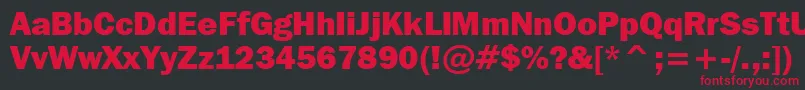 FranklinGothicItcHeavyBt Font – Red Fonts on Black Background