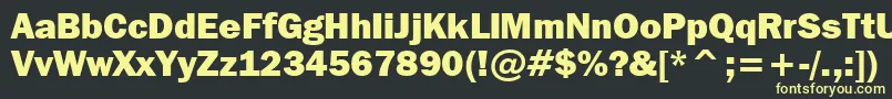 FranklinGothicItcHeavyBt Font – Yellow Fonts on Black Background