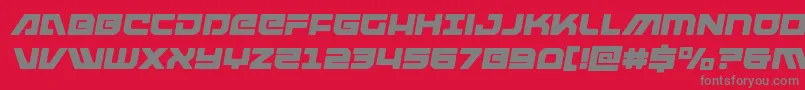 フォントArmedlightningsemital – 赤い背景に灰色の文字