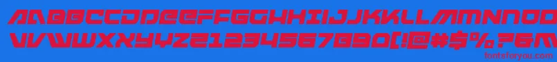 フォントArmedlightningsemital – 赤い文字の青い背景
