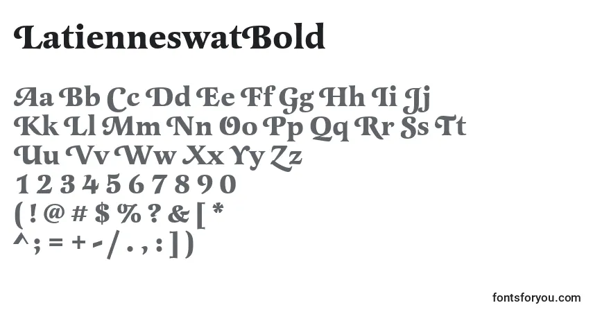 Schriftart LatienneswatBold – Alphabet, Zahlen, spezielle Symbole