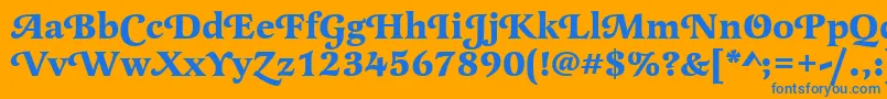 LatienneswatBold Font – Blue Fonts on Orange Background