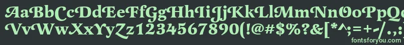LatienneswatBold-fontti – vihreät fontit mustalla taustalla