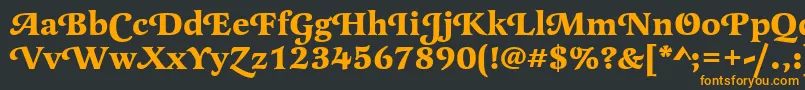 フォントLatienneswatBold – 黒い背景にオレンジの文字