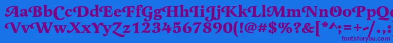 LatienneswatBold Font – Purple Fonts on Blue Background