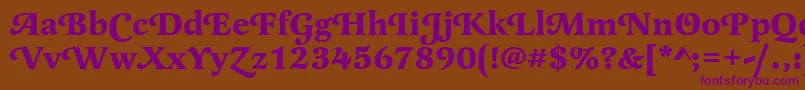 LatienneswatBold Font – Purple Fonts on Brown Background