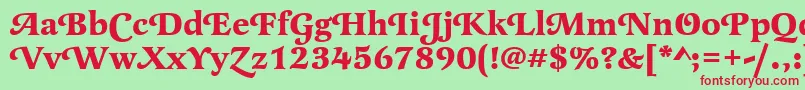 LatienneswatBold Font – Red Fonts on Green Background