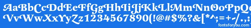 フォントLatienneswatBold – 青い背景に白い文字