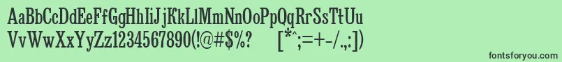 BruskovayaCompPlain110n-fontti – mustat fontit vihreällä taustalla