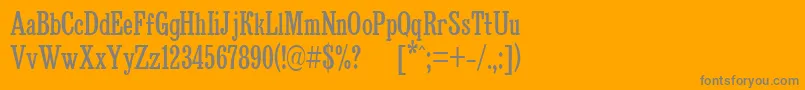 フォントBruskovayaCompPlain110n – オレンジの背景に灰色の文字