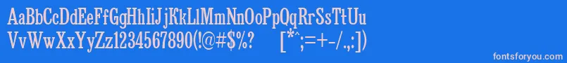 BruskovayaCompPlain110n Font – Pink Fonts on Blue Background