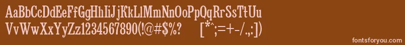 BruskovayaCompPlain110n Font – Pink Fonts on Brown Background