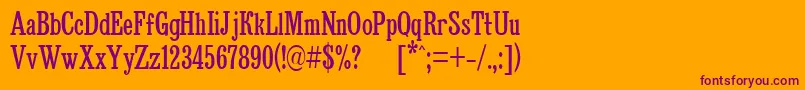 フォントBruskovayaCompPlain110n – オレンジの背景に紫のフォント