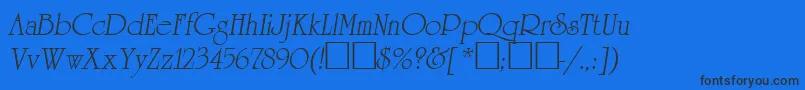 Шрифт AgreveranceOblique – чёрные шрифты на синем фоне