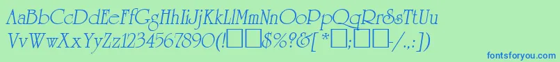 AgreveranceOblique Font – Blue Fonts on Green Background