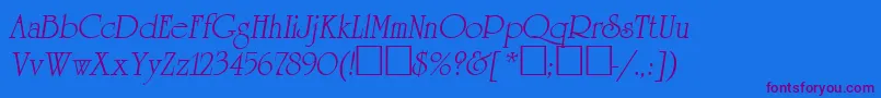 AgreveranceOblique Font – Purple Fonts on Blue Background