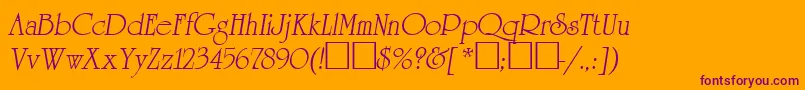 AgreveranceOblique Font – Purple Fonts on Orange Background