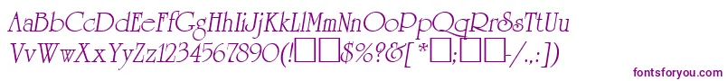 Шрифт AgreveranceOblique – фиолетовые шрифты на белом фоне