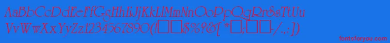 AgreveranceOblique Font – Red Fonts on Blue Background