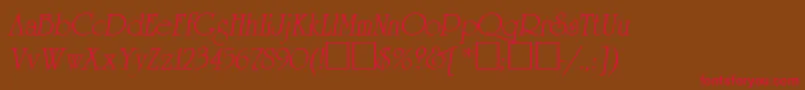 AgreveranceOblique Font – Red Fonts on Brown Background