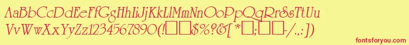 AgreveranceOblique Font – Red Fonts on Yellow Background