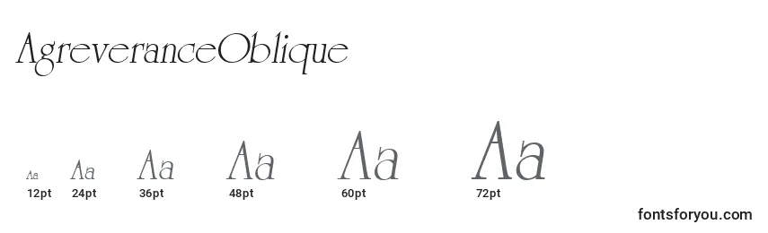 Размеры шрифта AgreveranceOblique