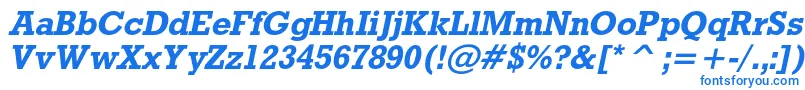 フォントRodeocBolditalic – 白い背景に青い文字