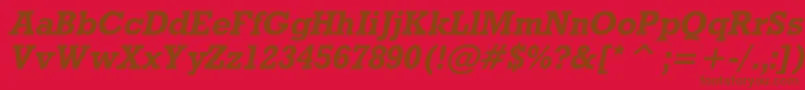 Шрифт RodeocBolditalic – коричневые шрифты на красном фоне